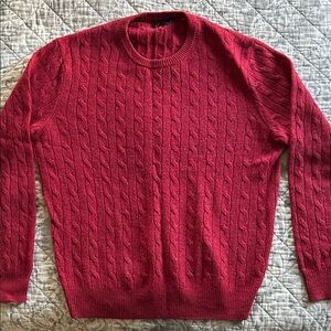 J. Crew Red Wool Cable Knit Sweater
